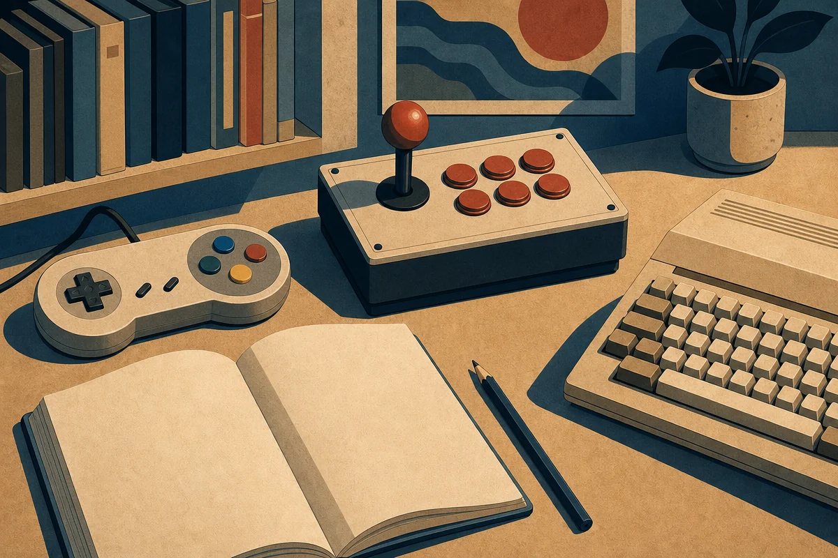 Editorial illustration of notes beside a classic game setup